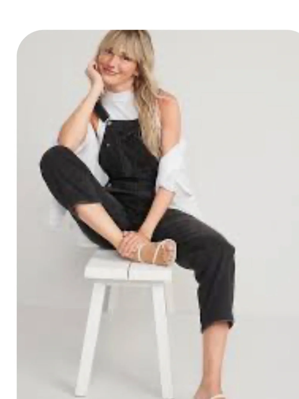 Women NEW 4 Black Overalls Old Navy Slouchy Straight Workwear Non Stretch Denim